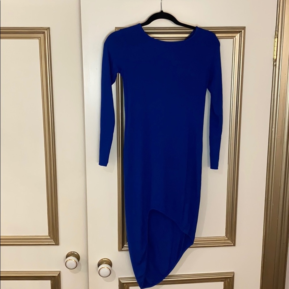 Indah royal blue midi dress.